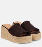 Ganni Smock platform espadrille slides