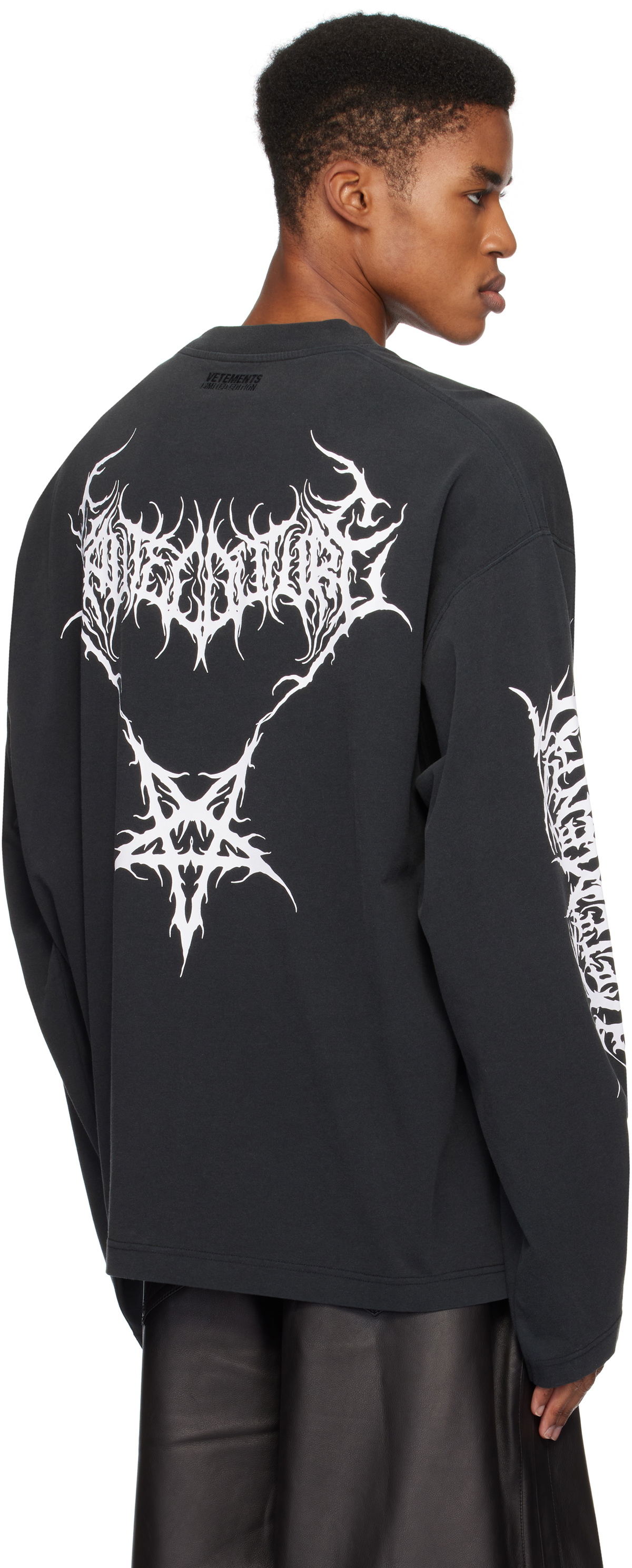 VETEMENTS Black Death Metal Longsleeve T-shirt Vetements