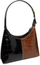Staud Black & Brown Croc Scotty Bag