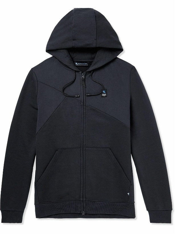 Photo: Klättermusen - Runa Maker Logo-Appliquéd Cotton-Jersey Zip-Up Hoodie - Black