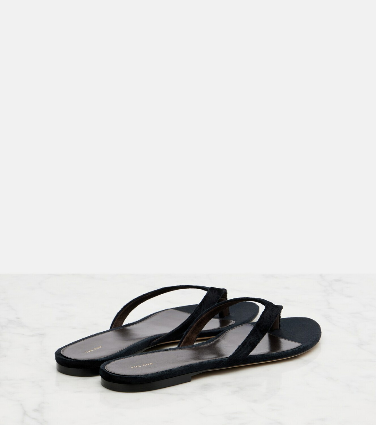 The Row Sacha velvet thong sandals