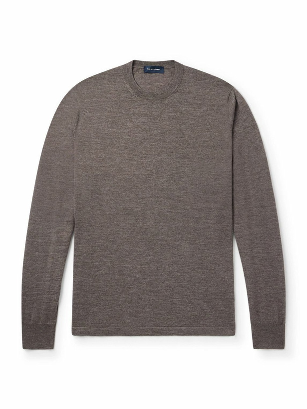Photo: Thom Sweeney - Cashmere and Silk-Blend Sweater - Brown