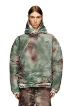 Diesel Puffy hooded jacket in camo nylon - Winter Jackets - Unisex - Multicolor