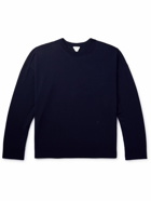 Bottega Veneta - Logo-Embroidered Wool Sweater - Blue