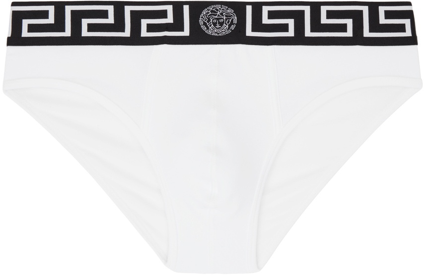 Versace Underwear: Black Greca Border Boxer Briefs