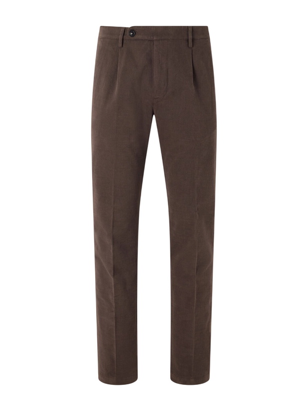 Photo: Massimo Alba - Ionio2 Straight-Leg Cotton-Blend Trousers - Brown