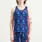 Adidas Running Men's adidas x Labrum Race Singlet in Dark Blue Lucid Red