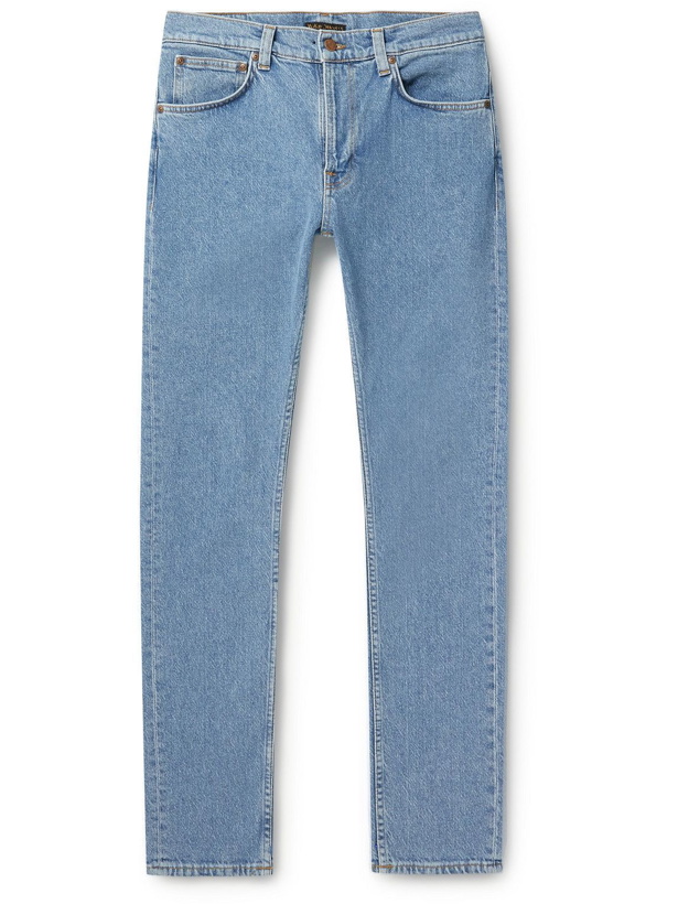 Photo: Nudie Jeans - Lean Dean Slim-Fit Tapered Stretch-Denim Jeans - Blue
