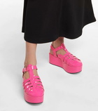Loewe Glitter patent leather platform sandals