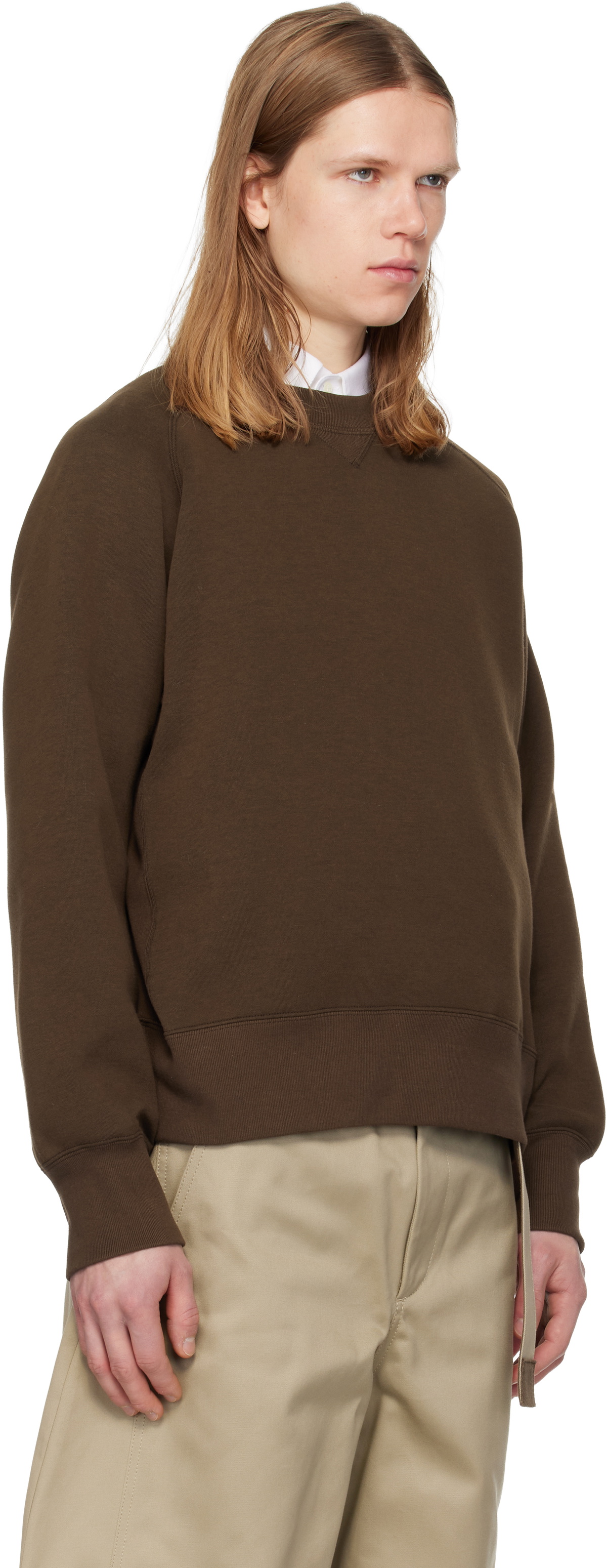 sacai Brown Sponge Pullover Sweatshirt Sacai