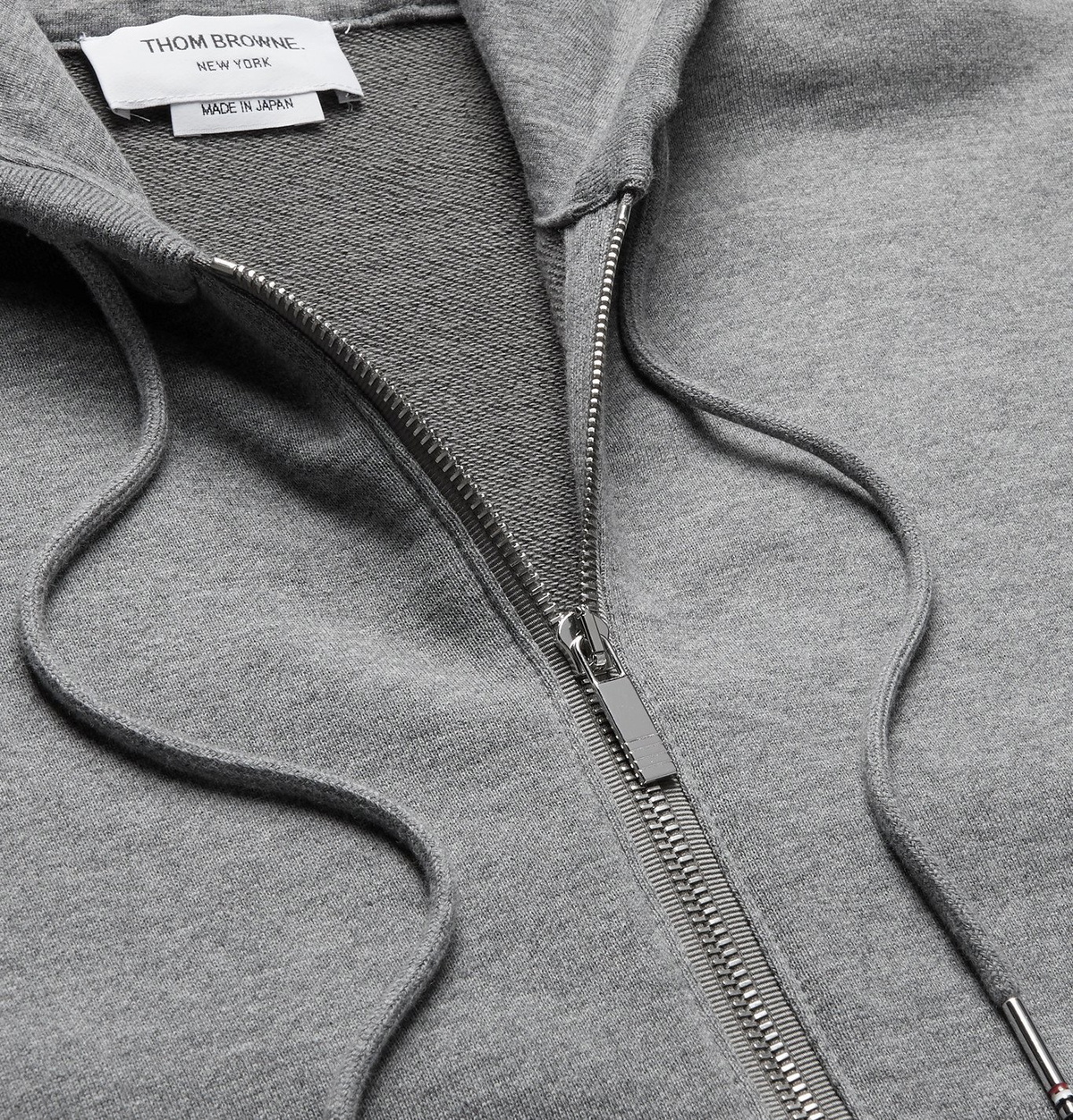 Dark Grey Loopback Jersey Knit 4-bar Zip-up Hoodie