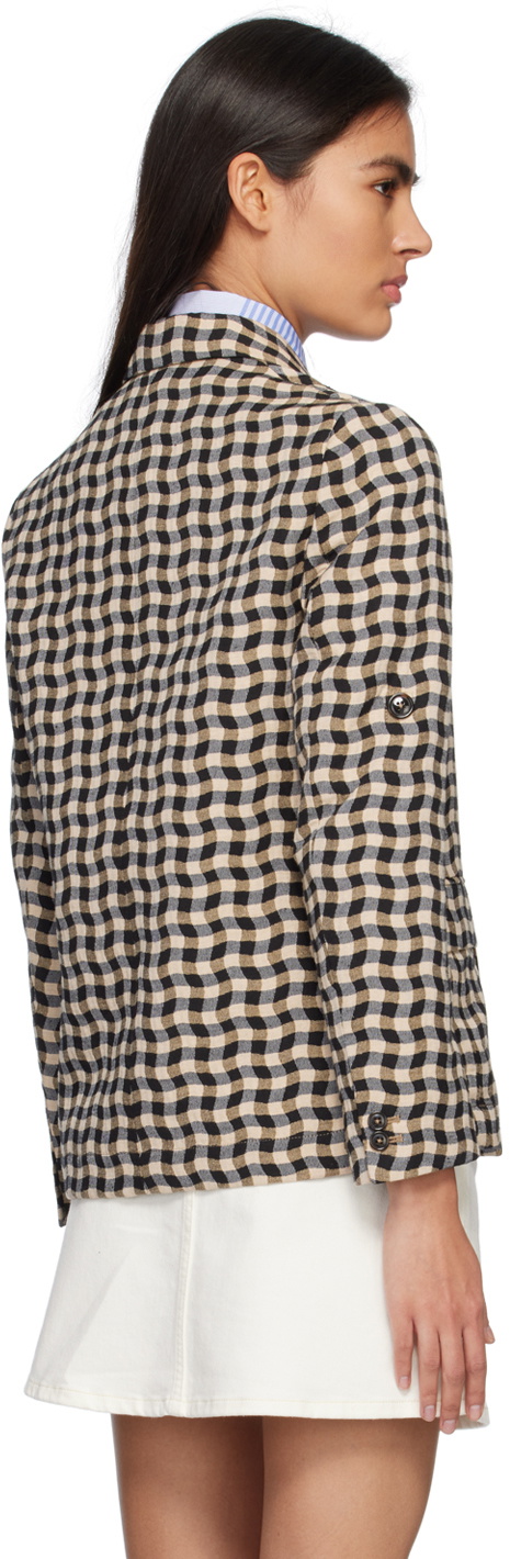 Kenzo Brown Kenzo Paris Double-Breasted Blazer