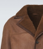 Etro Shearling-trimmed leather jacket