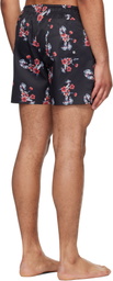 Rhude Black & Red Turbo Floral Swim Shorts