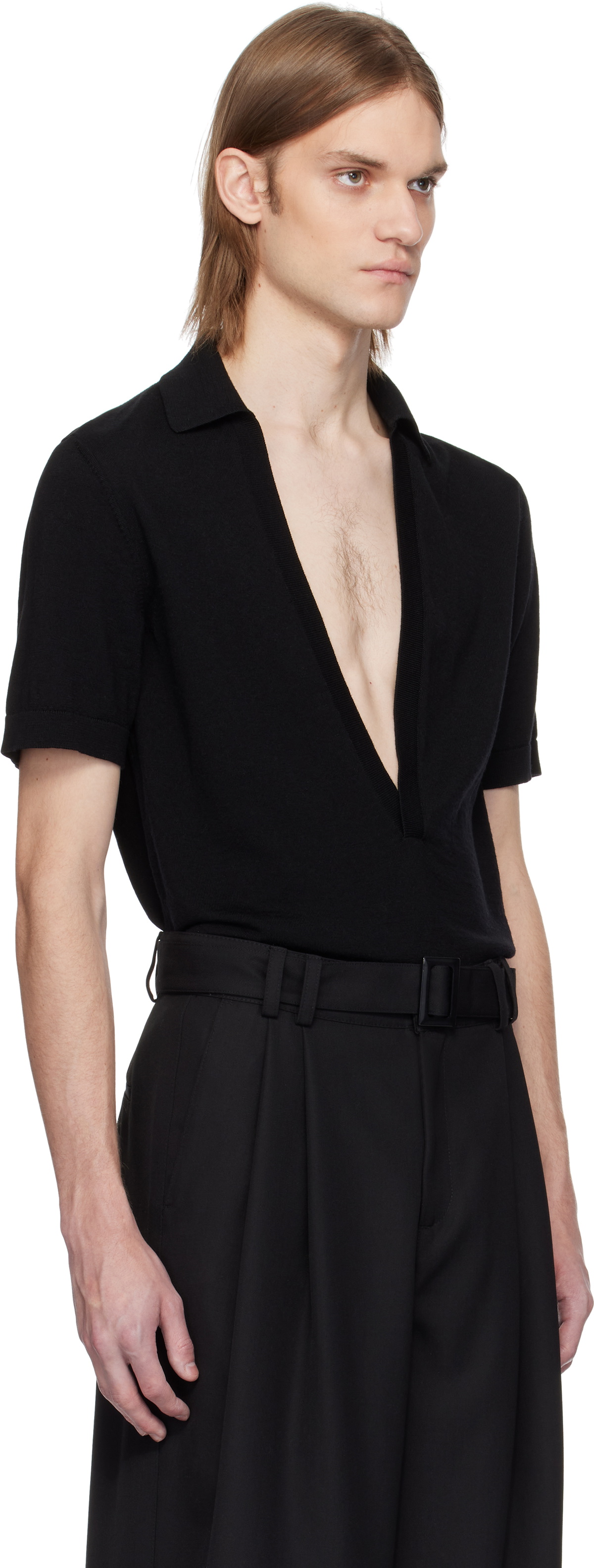 LGN Louis Gabriel Nouchi Black Polo Noir Sweater