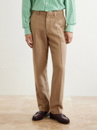 Polo Ralph Lauren - Straight-Leg Cotton and Linen-Blend Trousers - Brown