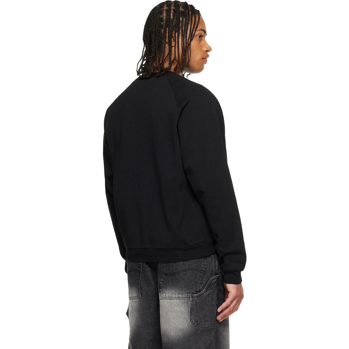 Dime Black Cursive Small Logo Crewneck Sweatshirt