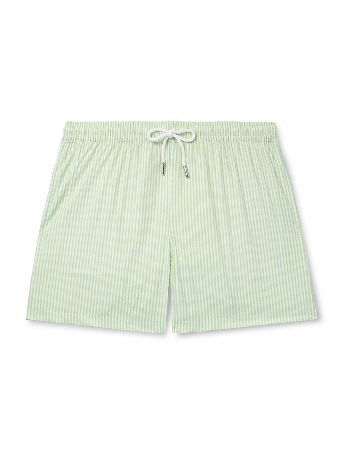 Thom Sweeney - Straight-Leg Mid-Length Striped Swim Shorts - Green