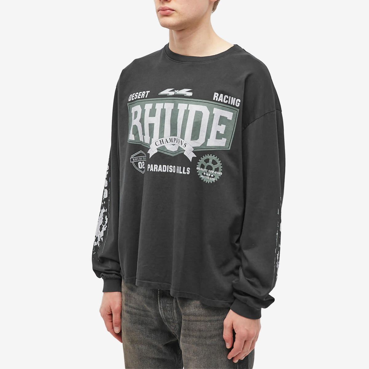 Tシャツ・カットソー RHUDE Men T-shirt Black RHPS25TT02012 2306 Rhude RHUDE Men T-Shirts RHPS25TT02012 2306 BLACK | Grailed