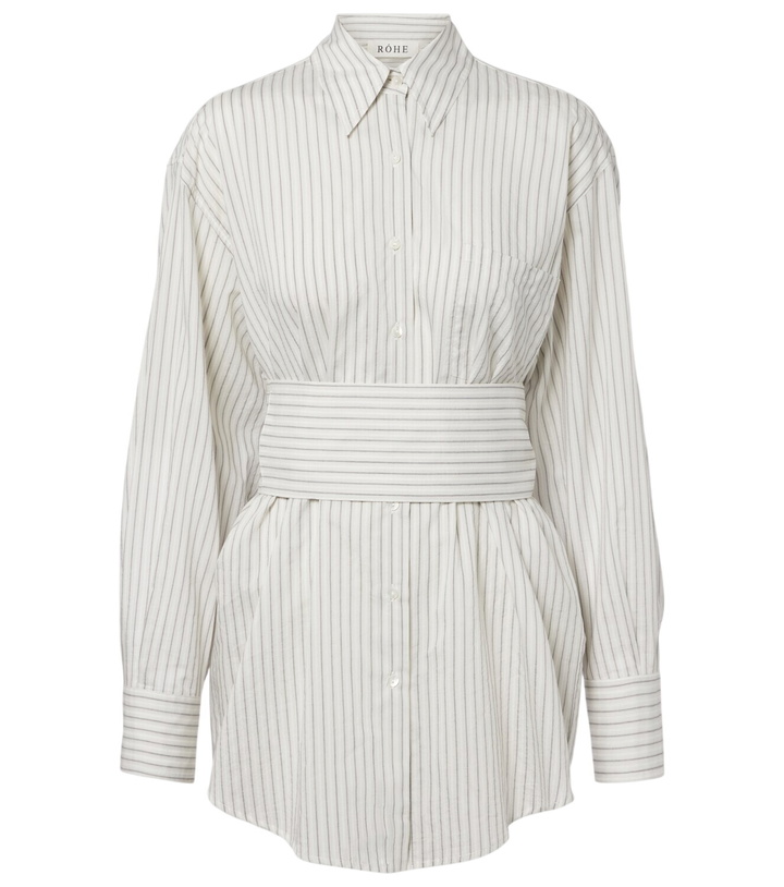 Photo: Róhe Belted striped silk and cotton shirt