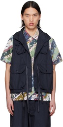 Engineered Garments Navy Hooded Vest