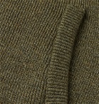 James Purdey & Sons - Faux Suede-Trimmed Mélange Merino Wool Gilet - Green