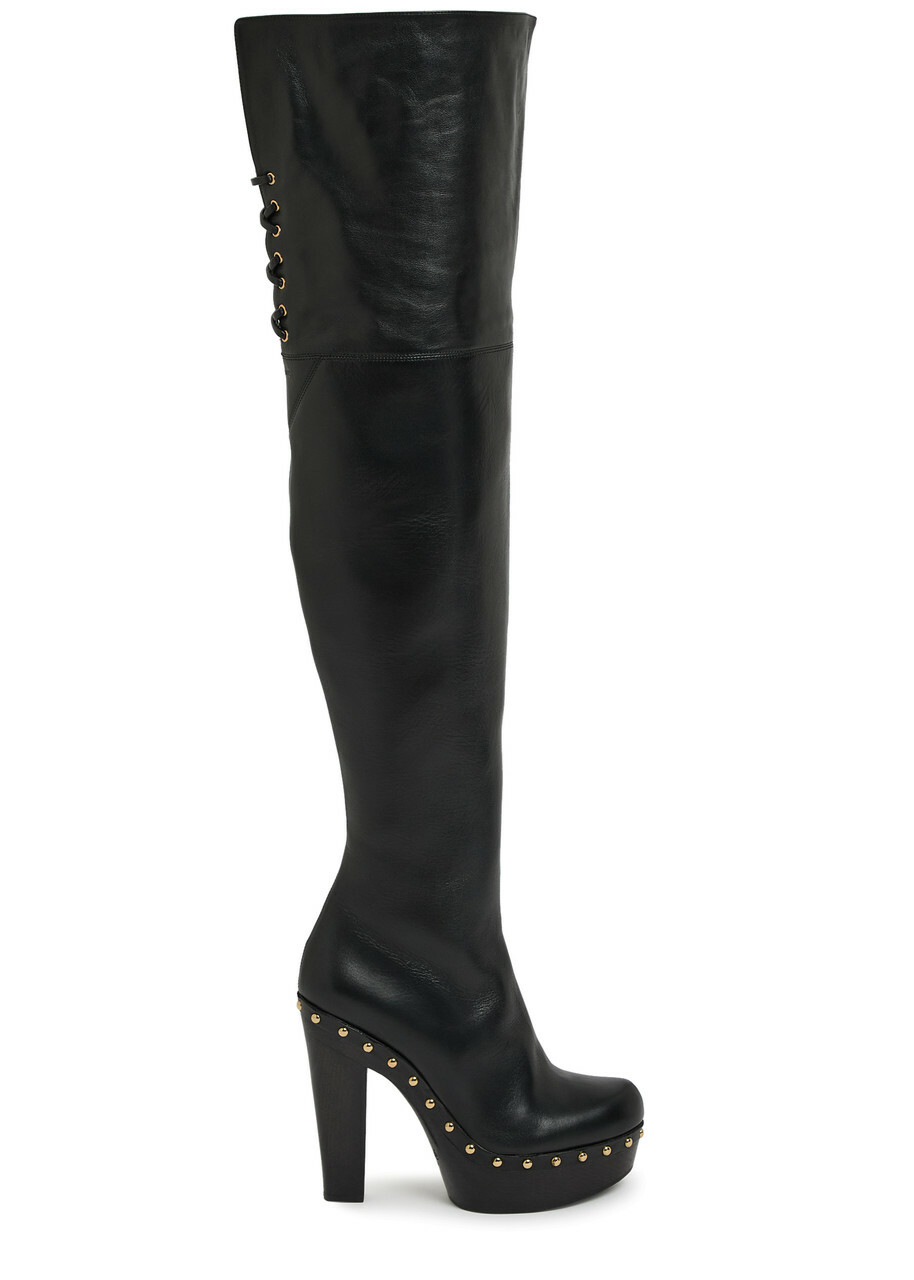 Chloe Lola 120 Leather Over-the-knee Boots Black
