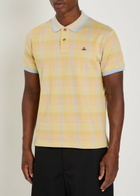 Vivienne Westwood Logo-embroidered Herringbone Cotton Polo Shirt Yellow