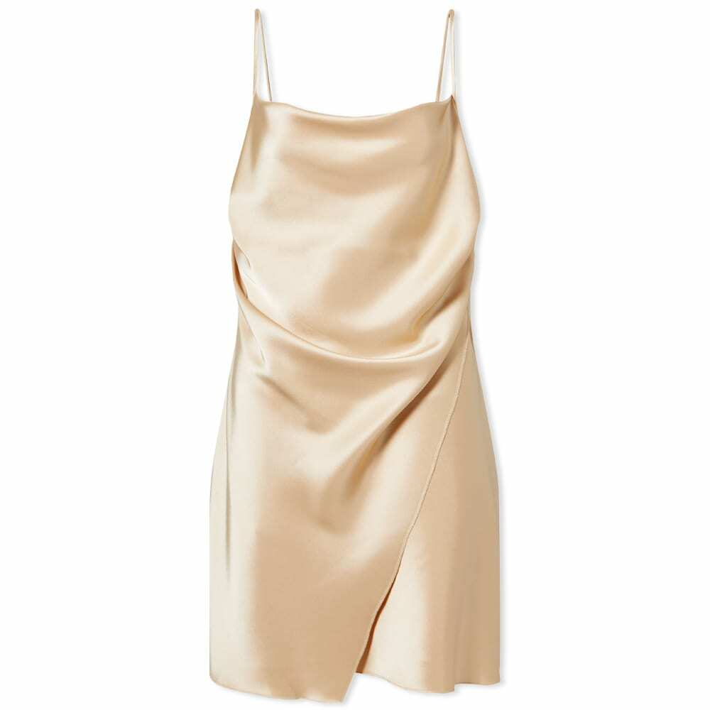 slim fit dress slacks Draped Collar Wrap Ruched Satin Cami Dress – Parthea Fashion