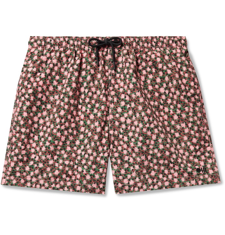 Photo: Solid & Striped - The Classic Mid-Length Printed Swim Shorts - Pink