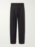 NN07 - Kay 10037 Straight-Leg Pleated Woven Trousers - Brown