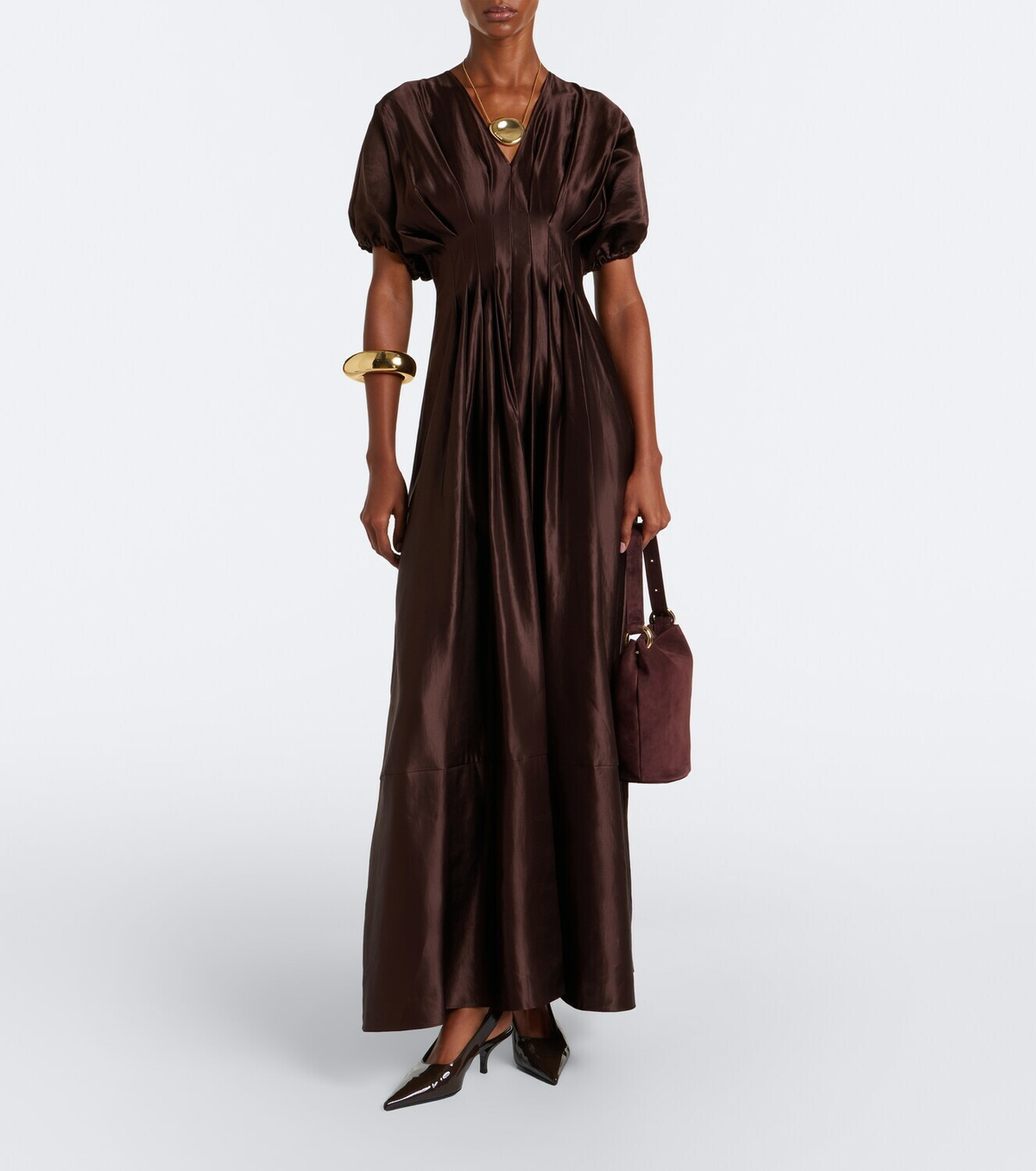 Joseph Nova pleated linen and silk maxi dress