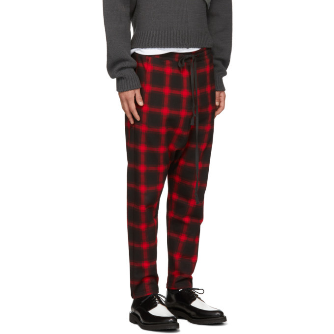 D by D Red and Black Dropped Inseam Lounge Pants