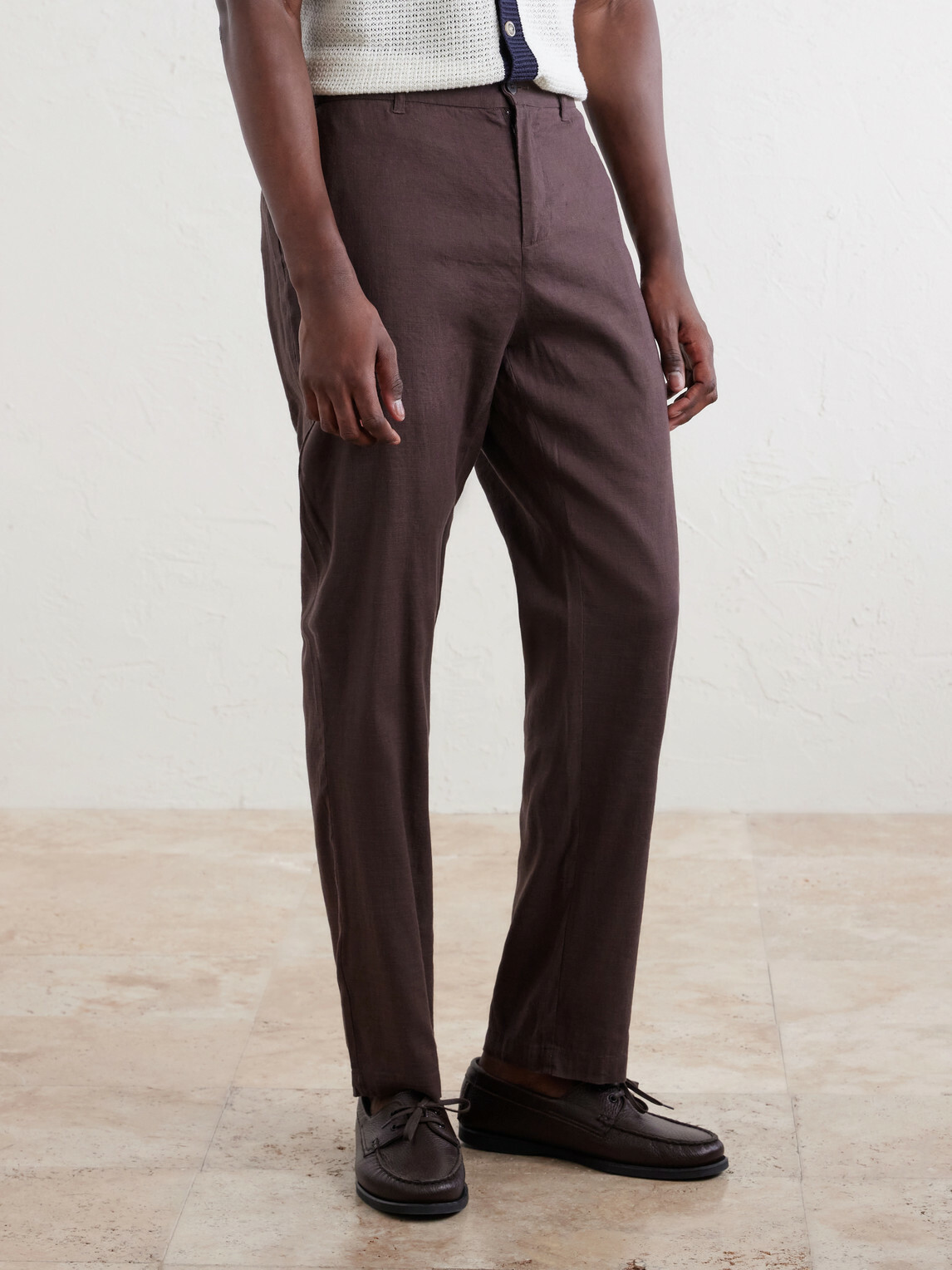 Onia - Straight-Leg Linen-Blend Trousers - Brown