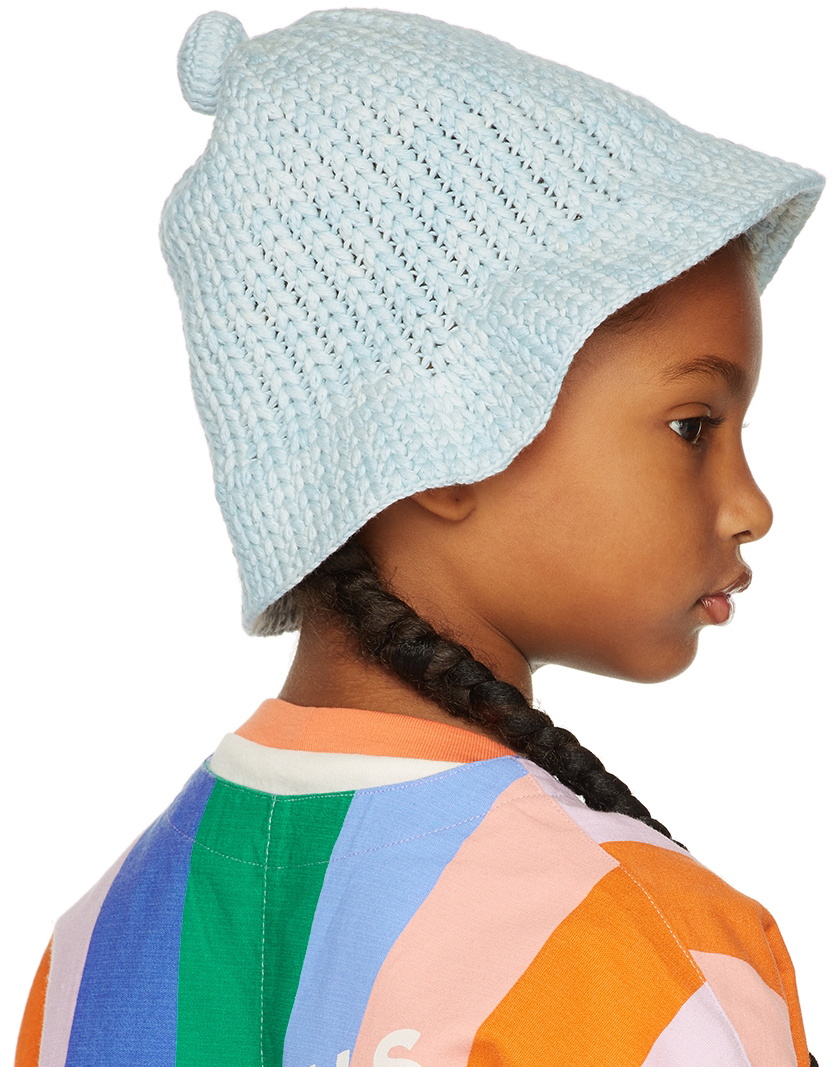Misha & Puff Kids Blue Crochet Beach Hat