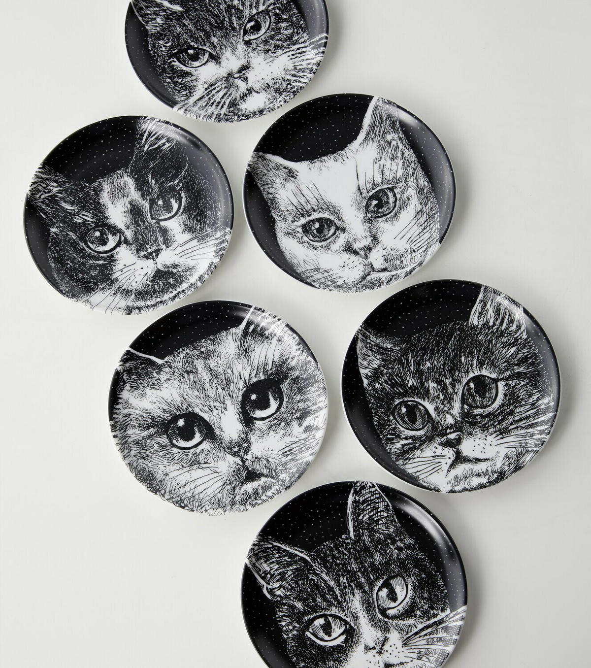 Fornasetti High Fidelity set of 6 porcelain coasters