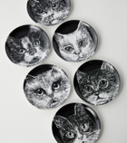 Fornasetti High Fidelity set of 6 porcelain coasters