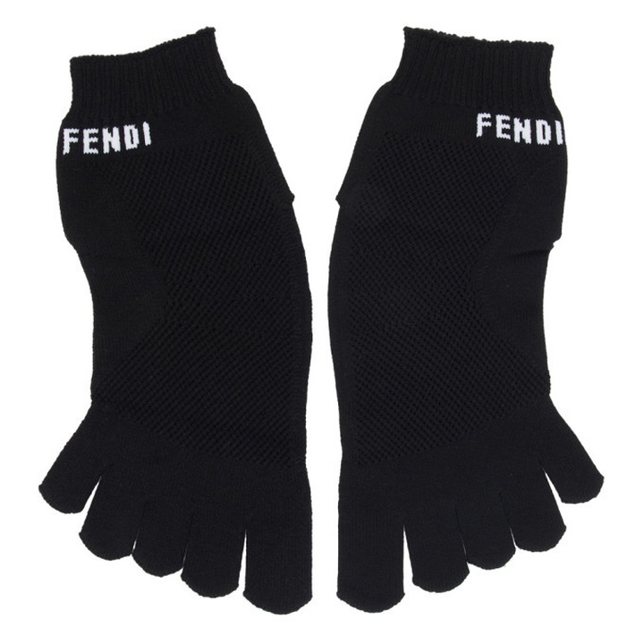 Photo: Fendi Black Logo Toe Socks