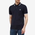 Fred Perry Authentic Men's Slim Fit Twin Tipped Polo Shirt in Navy/White