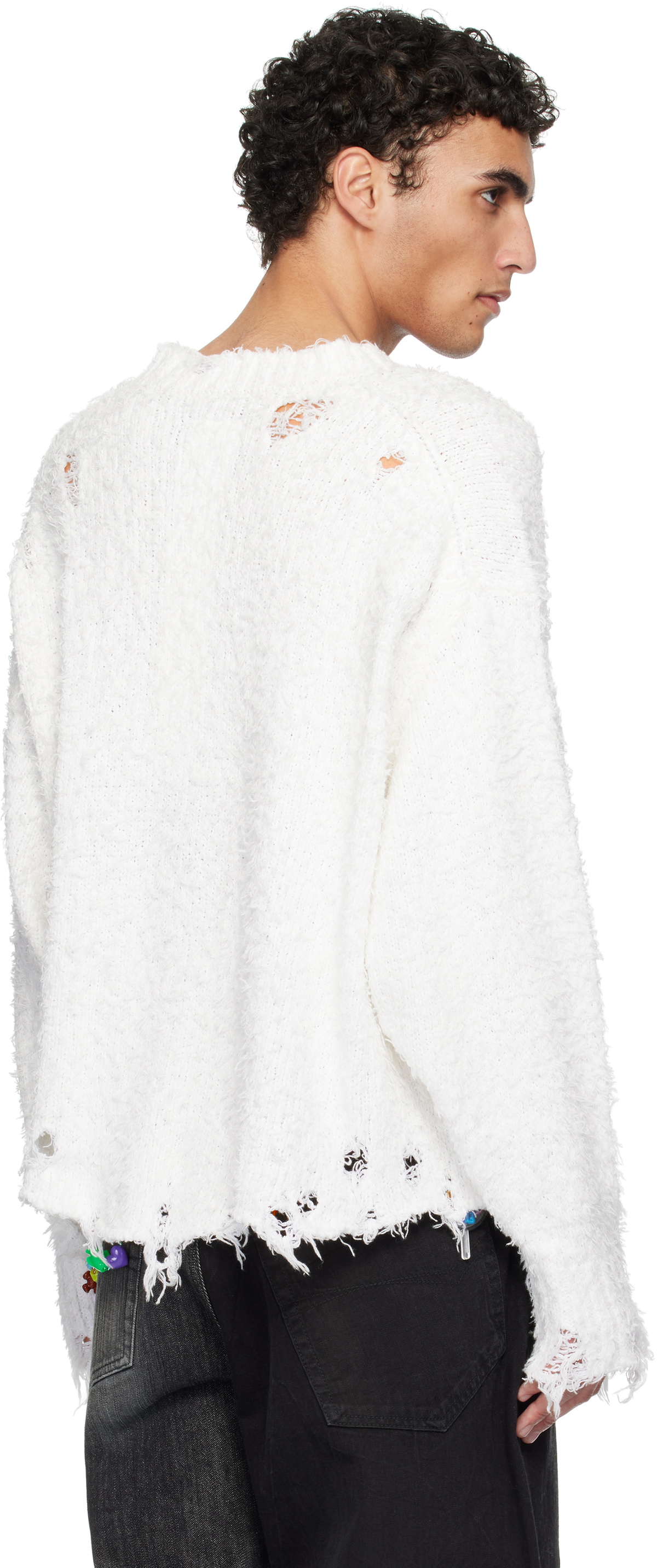 doublet White Airbrush Recycled Cotton Sweater