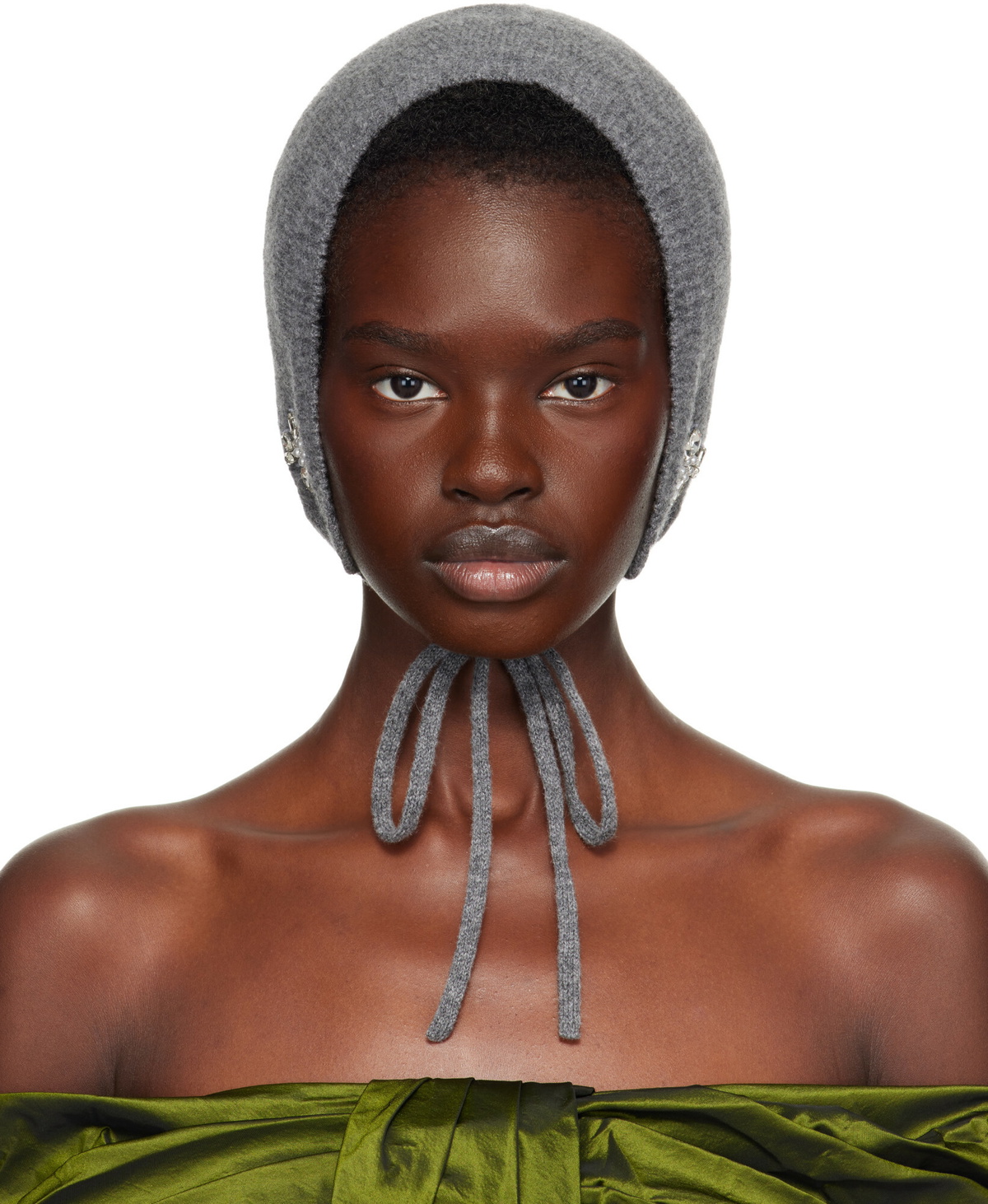 Simone Rocha Gray Cashmere Bonnet