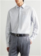 Dunhill - Striped Cotton and Linen-Blend Shirt - Blue