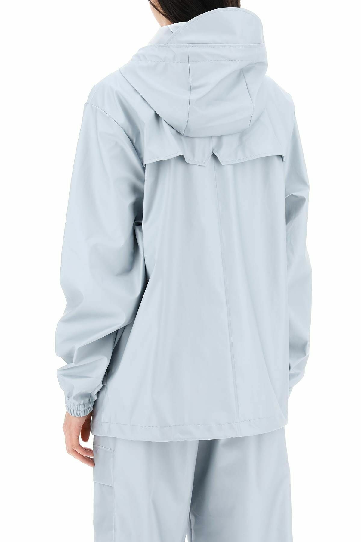 RAINS storm breaker hooded jacket with Light blue