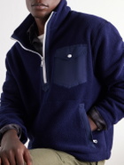 Drake's - Shell-Trimmed Fleece Half-Zip Jacket - Blue
