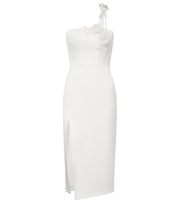 Photo: David Koma Floral-appliqué bustier dress
