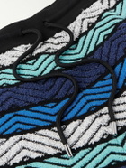 Missoni - Straight-Leg Striped Cotton-Blend Bouclé Drawstring Shorts - Blue