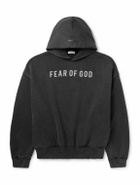 Fear of God - Printed Cotton-Jersey Hoodie - Black
