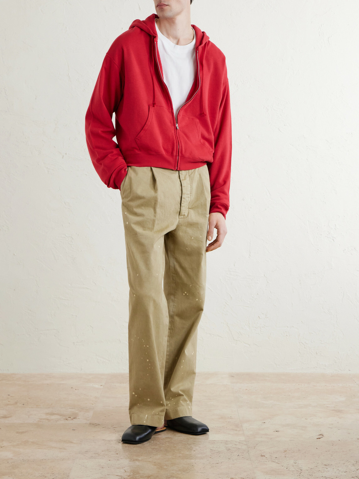 Auralee - Cotton, Wool and Silk-Blend Zip-Up Hoodie - Red
