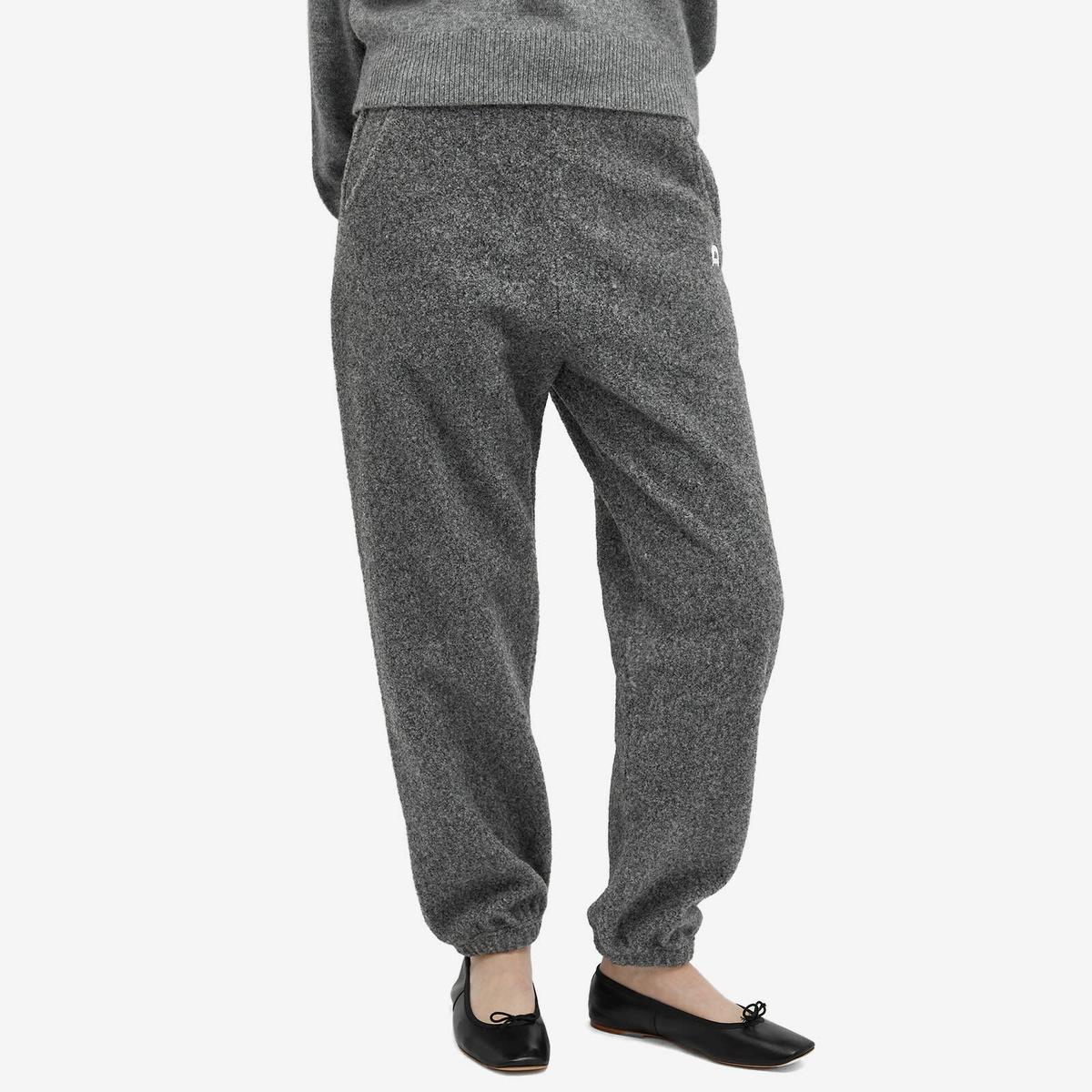 DUNST Women's Unisex Boucle Jogger Pants in Melange Grey