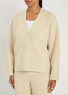 Joseph Ribbed Knit Cardigan Cream